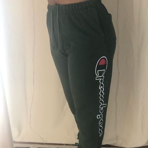 Dark Green Champion Sweatpants